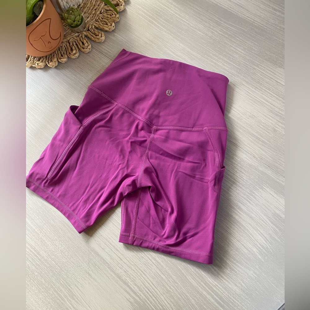 Lululemon high rise align shorts with pockets. Size 4. 6 inch length. Purple